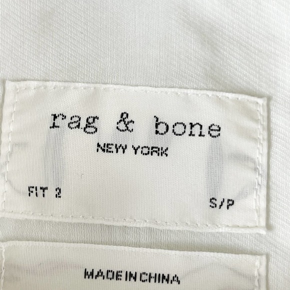 Rag & Bone Shirt Mens Small White Printed Button Down Short Sleeve - Picture 5 of 10